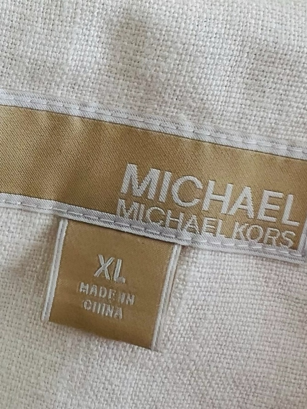 Michael Michael Kors Cream Single-Button Linen Blazer Jacket - Picture 3 of 4